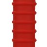 Красный силиконовый анальный стимулятор с рёбрышками MENZSTUFF RIBBED TORPEDO - 15 см.