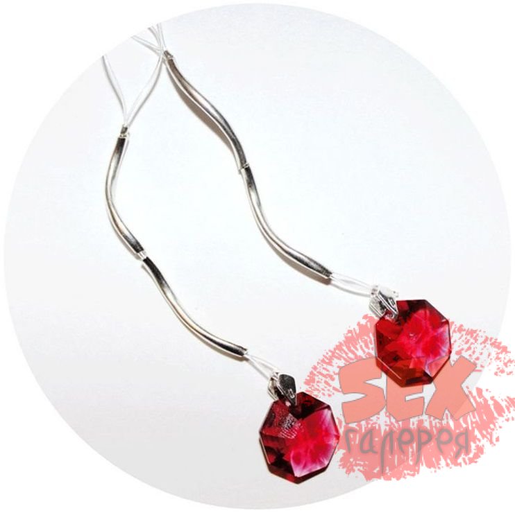 Украшение для груди с красными кристаллами Swarovski