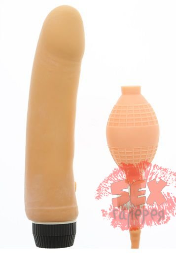 Телесный вибромассажёр с функцией расширения INFLATE A VIBE CONTOUR - 20,5 см.
