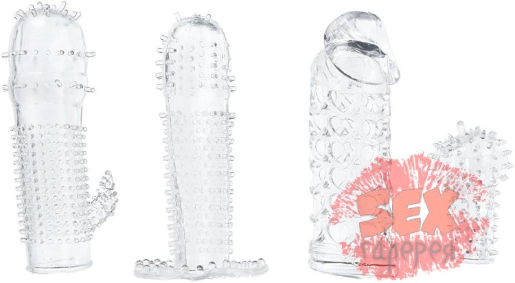 Набор из 4 насадок на член Pleasured Penis Enhancement Sleeve 4 Pack