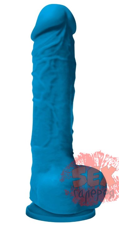 Голубой фаллоимитатор Colours Pleasures 5  Dildo на присоске - 17,8 см.