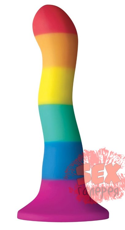 Радужный волнистый фаллоимитатор Colours Pride Edition 6  Wave Dildo - 19 см.