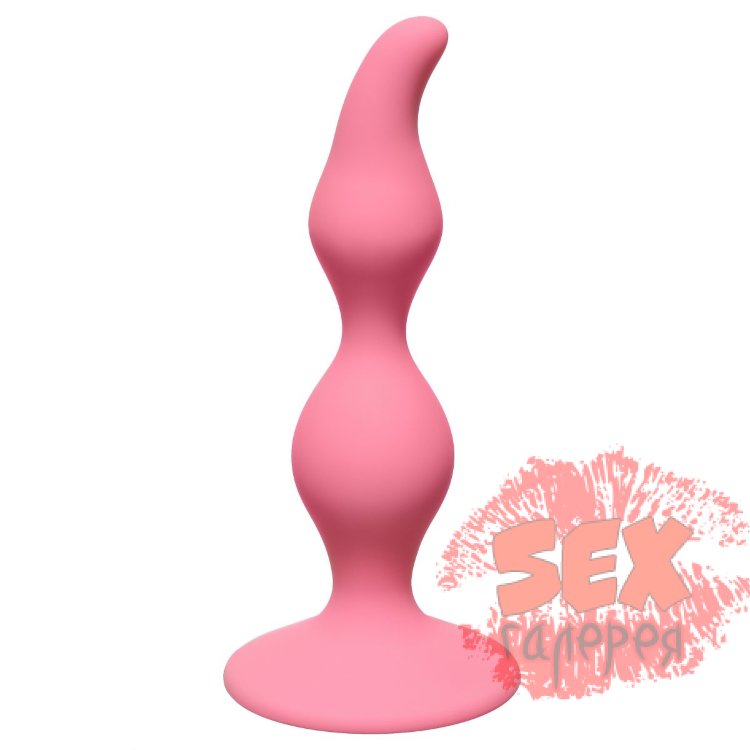 Розовая анальная пробка Curved Anal Plug Pink - 12,5 см.