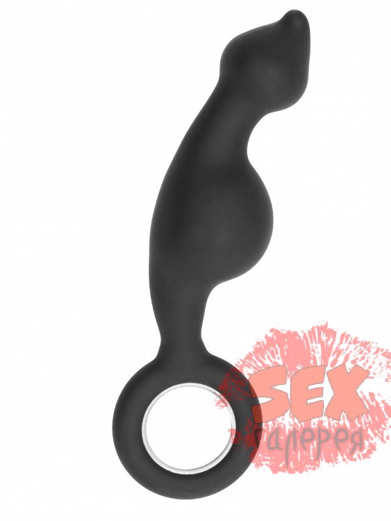 Анальный стимулятор No.62 Dildo With Metal Ring - 18 см.