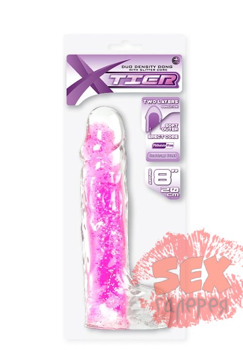 Розовый гелевый фаллоимитатор EXCELLENT POWER X TIER DUO DENSITY - 20 см.