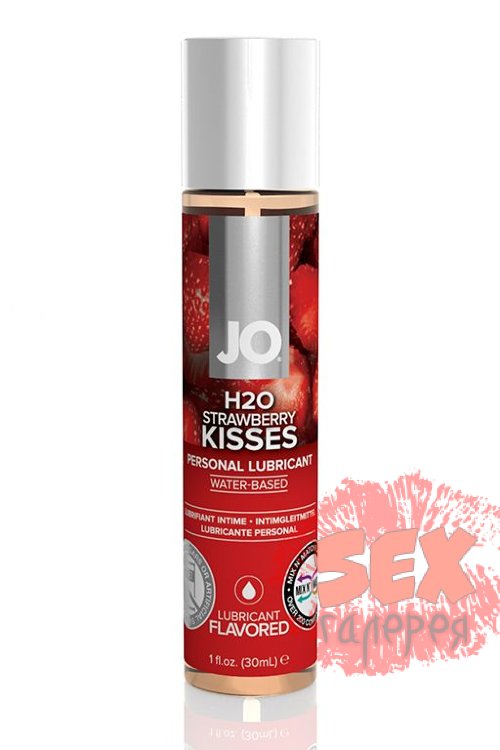 Смазка с ароматом клубники JO Flavored Strawberry Kiss - 30 мл.