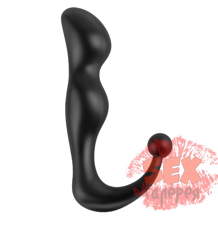 Чёрный С-образный анальный стимулятор Deluxe Perfect Plug - 14 см.