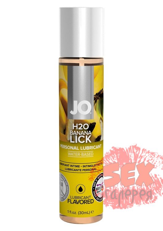 Смазка с ароматом банана JO Flavored Banana Lick - 30 мл.