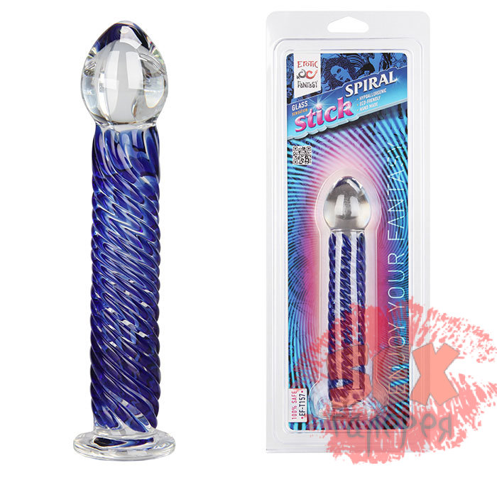 Стеклянный фаллоимитатор Spiral Stick - 17 см.