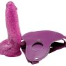 Гламурный страпон с блёстками Bree Olson Glitter Glam Strap-On Harness   Dong - 16 см.