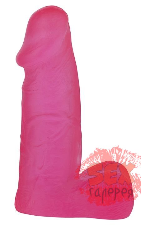 Розовый фаллоимитатор с мошонкой XSKIN 5 PVC DONG - 13 см.