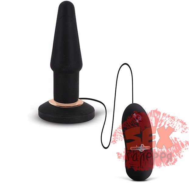 Чёрная анальная вибровтулка APEX BUTT PLUG LARGE BLACK - 15 см.