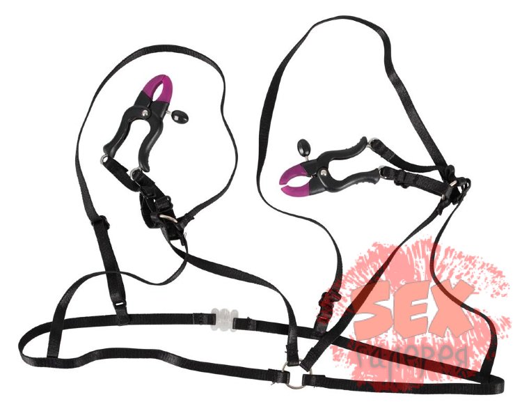 Декоративный бюстгальтер с зажимами на соски Bra with silicone nipple clamps
