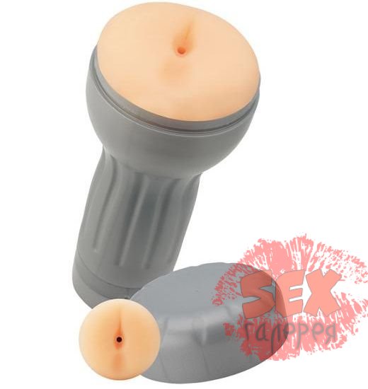 Мастурбатор-анус в серой колбе Handy Humper Silky Anus с вибрацией