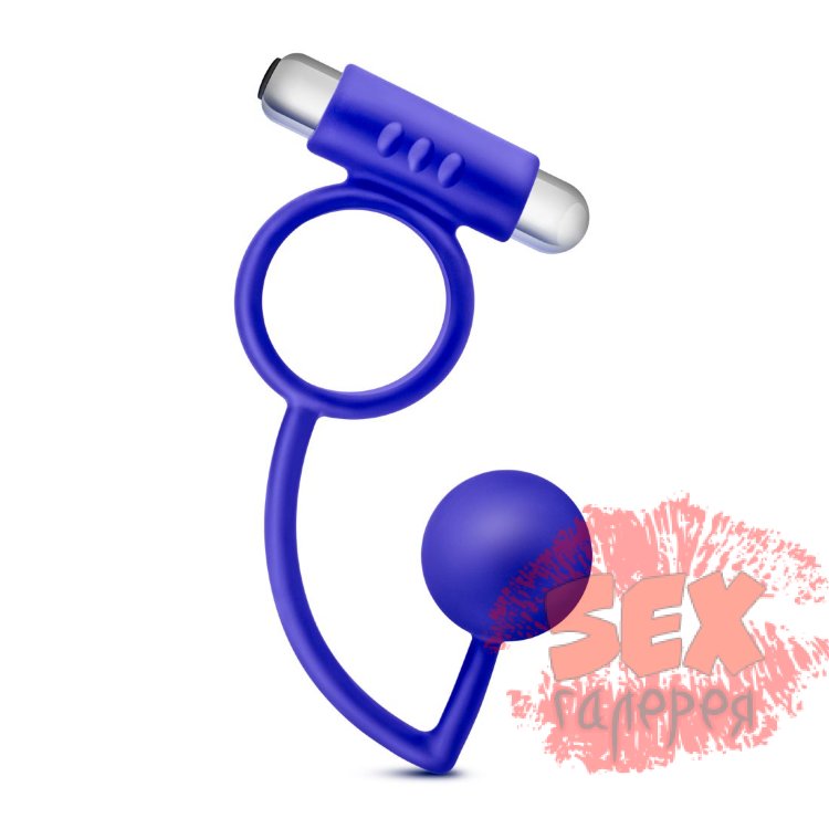 Синее эрекционное кольцо Penetrator Anal Ball with Vibrating Cock Ring