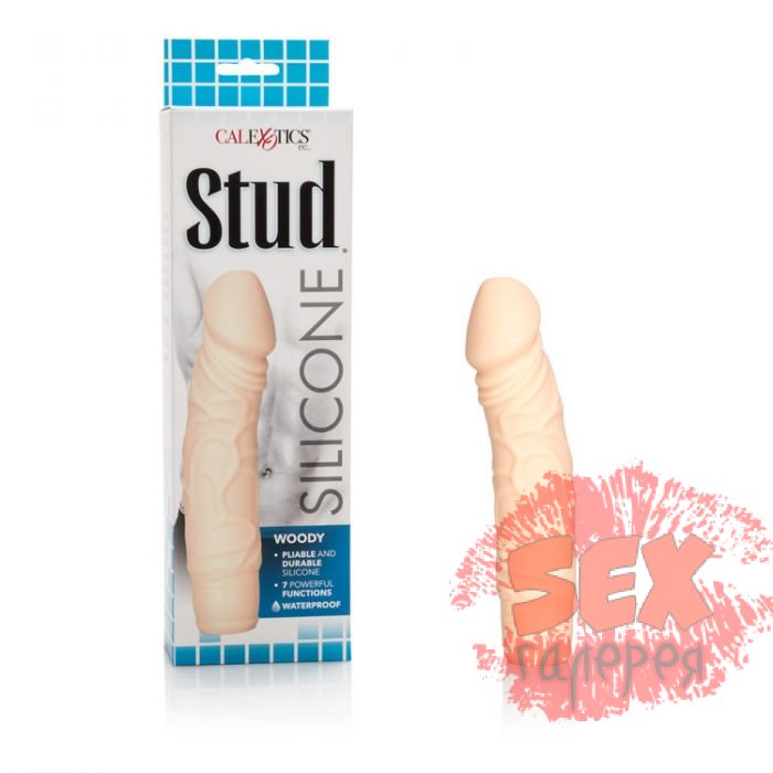 Телесный вибратор-реалистик Silicone Stud Woody - 16,5 см.