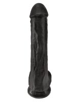 Чёрный фаллоимитатор на присоске 13  Cock with Balls - 35,6 см.