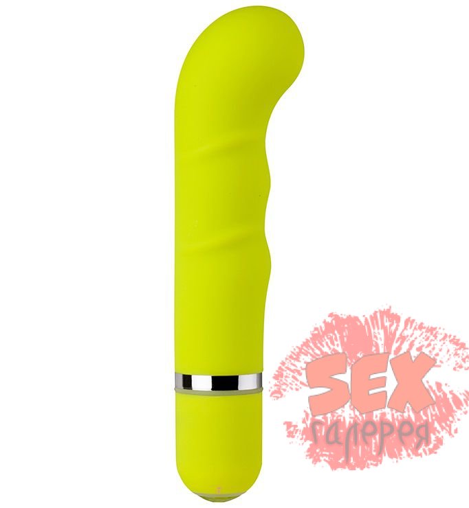 Зелёный мини-вибратор для G-массажа NEON PASSION VIBE GREEN - 11,4 см.